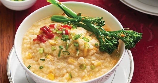 Corn Congee with Broccolini
