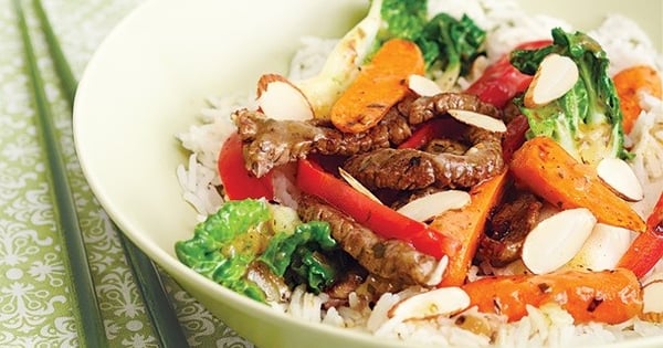 Beef, Bok Choy & Red Pepper Stir-Fry