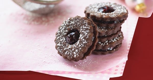 Mocha Linzer Cookies with Wild Jumbleberry Jam
