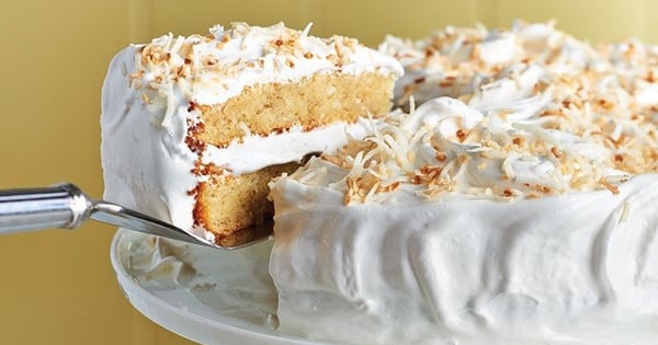 Banana Coconut Cake with Seven Minute Frosting