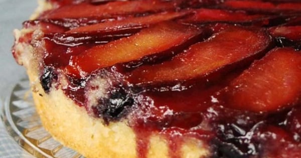 Plum Blueberry Upside Down Cake