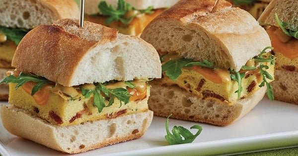 Bacon Frittata Sliders with Maple Mustard