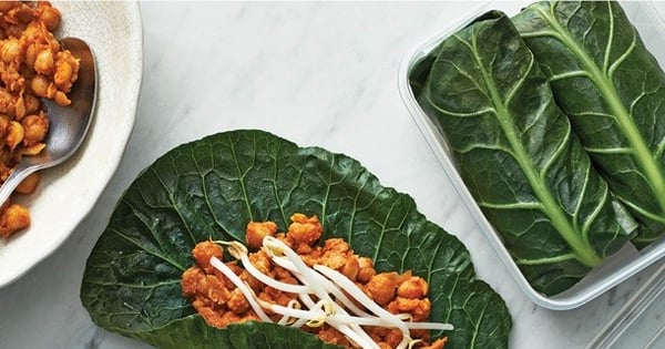 Teriyaki Chickpea Collard Wraps