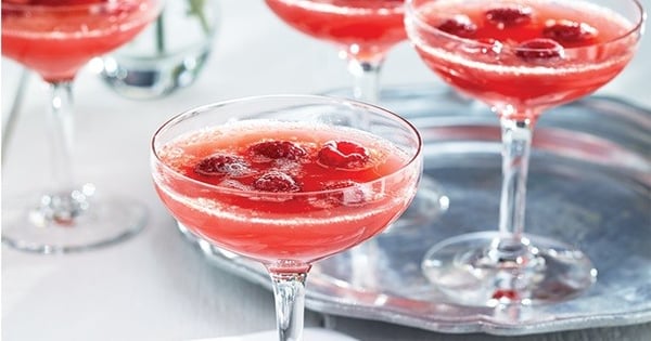 Grapefruit Raspberry Mimosa Mocktail