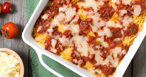 Layered Angel Hair and Sausage Bake