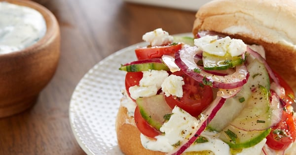 Greek Salad Rolls with Tzatziki Sauce