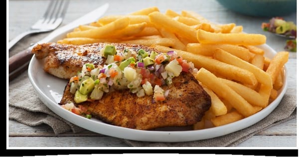 Mexican Pan Fried Tilapia, Pineapple Pico de Gallo and Superfries®