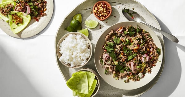 Spicy Larb with Cabbage Cups