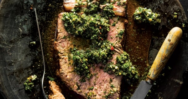 Ojo De Bife Con Chimichurri (Whole Boneless Rib Eye with Chimichurri)