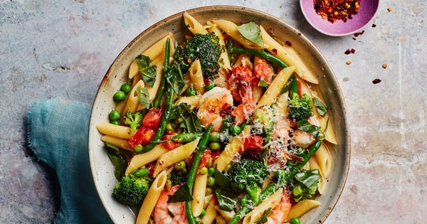 One-Pot Pasta Primavera with Shrimp