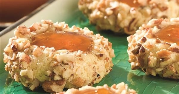 Caramel Apricot Thumbprint Cookies