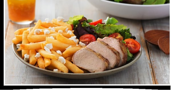 Maple Roast Pork Tenderloin With Goat Cheese Fries