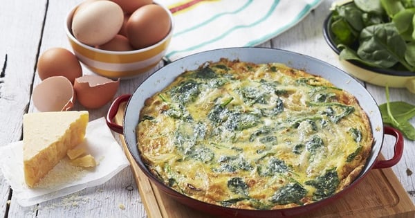 Caramelised Onion & Baby Spinach Frittata