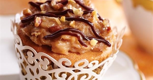 Chai Cupcakes with Coconut Pecan Frosting