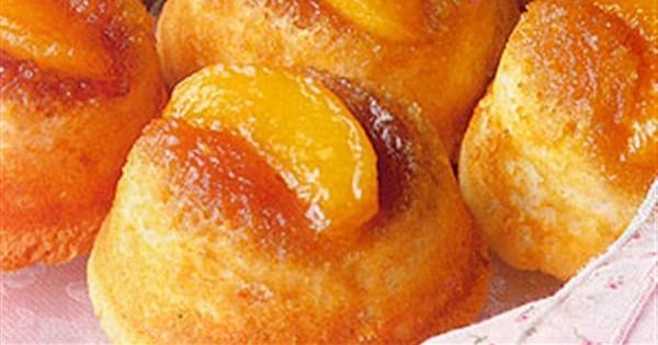 Upside-Down Peach Cupcakes