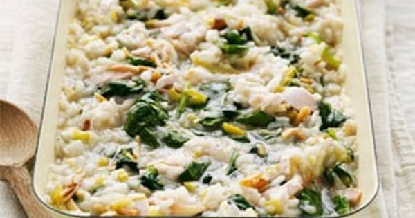 Oven-Baked Chicken and Spinach Risotto