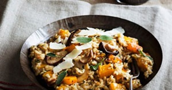 Risotto with Squash, Mushrooms and Sage