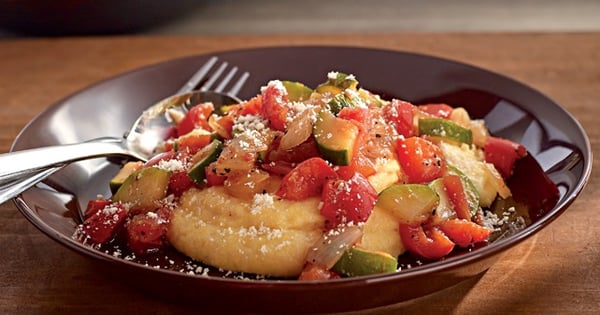 Chunky Vegetables with Creamy Polenta