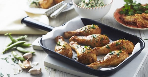 Garlic Drumsticks with Potato Rosti