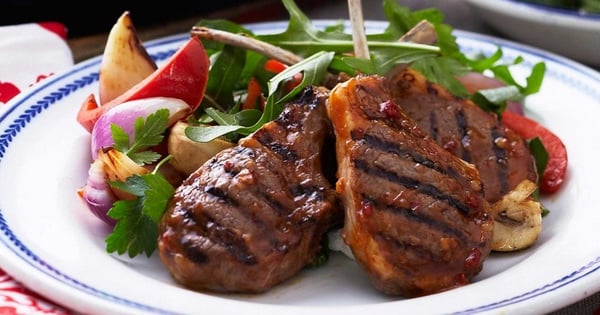 BBQ Lamb Cutlets with Kumara Salad