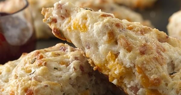 Ham and Cheddar Scones with Rosemary Cherry Sauce