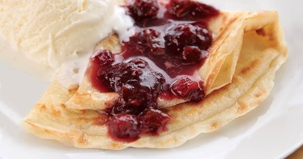 Crepes with Strawberry and Fig and Balsamic Sauce