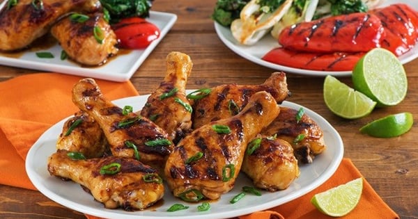 Sticky Honey-Sriracha Grilled Drumsticks