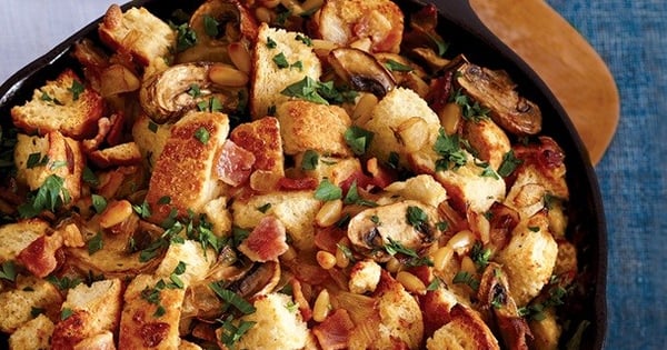 Mushroom Stuffing with Bacon & Pine Nuts