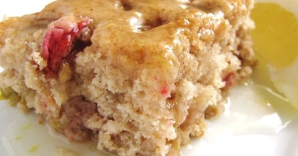 Rhubarb Spice Cake with Lemon Sauce