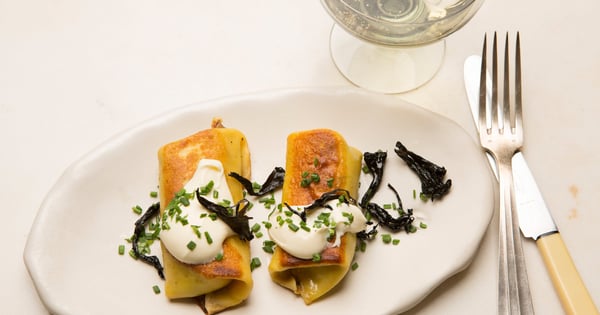 Chicken Blintzes with Wild Mushrooms