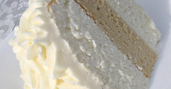 White Almond Wedding Cake