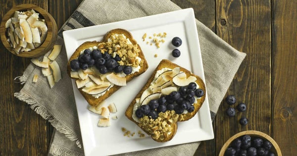 Coconut and Blueberry Granola Toast