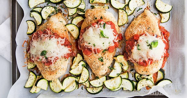 Crispy Oven Chicken and Zucchini Sheet-Pan Dinner