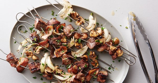 Grilled Beef Bourguignon Kabobs