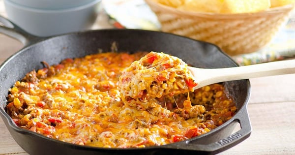 Cheesy Nacho Beef Skillet