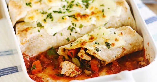 Tasty chicken enchiladas