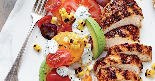 Grilled Chicken with Tomato-Avocado Salad
