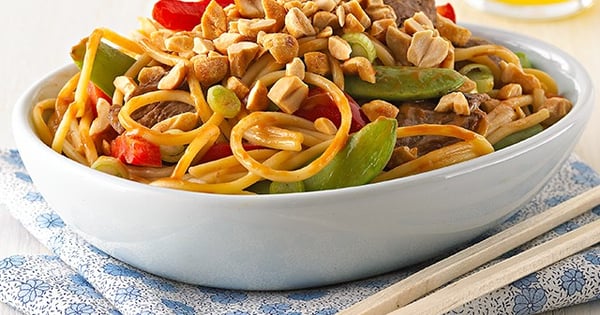 Asian Peanut Beef & Noodles