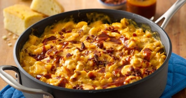 One Pot BBQ Cheeseburger Pasta