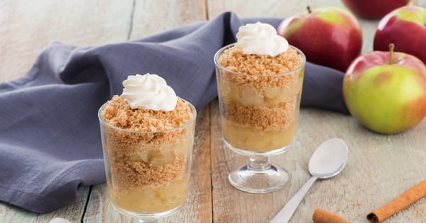 Sautéed Apples and Cinnamon-Crumb Parfait with Whipped Cream