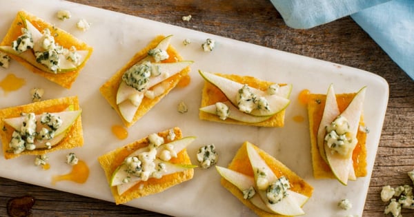 Blue Cheese and Pear Crostini