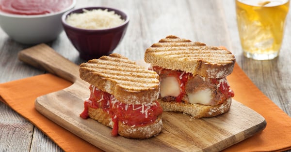 Mozzarella Stuffed Meatball Panini