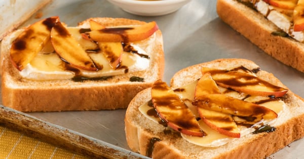 Peach and Brie Open-Face Toasts