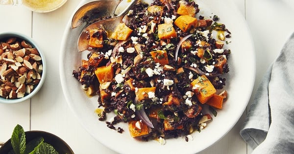 Curried Black Rice Salad with Sweet Potato and Mint