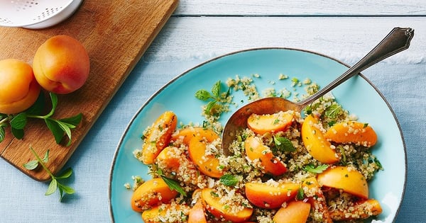 Fresh Apricot, Jalapeno, Mint Quinoa Salad