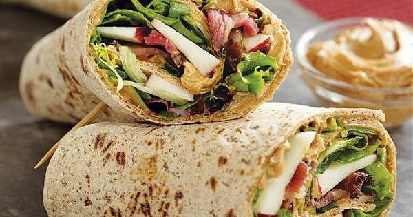 Nutty Bacon Apple Wraps