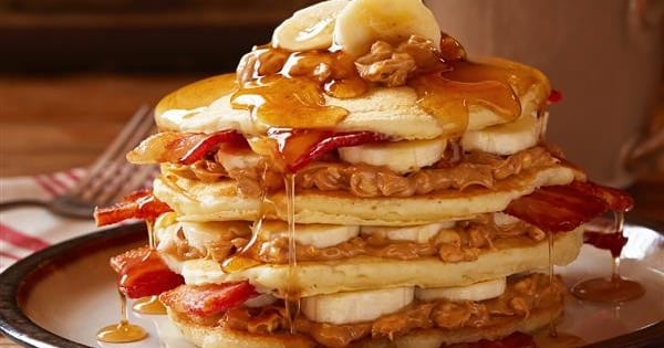 Bacon, Banana, & Peanut Butter Flapjacks