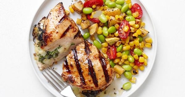 Pepper-Jack Chicken With Succotash