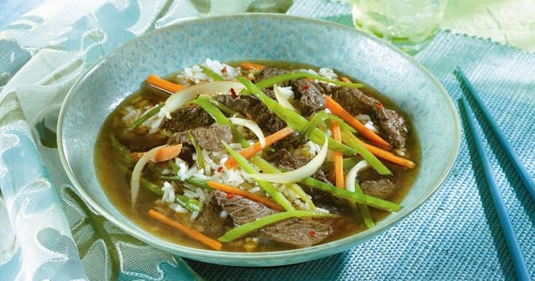 Spicy Asian Beef & Snow Pea Soup