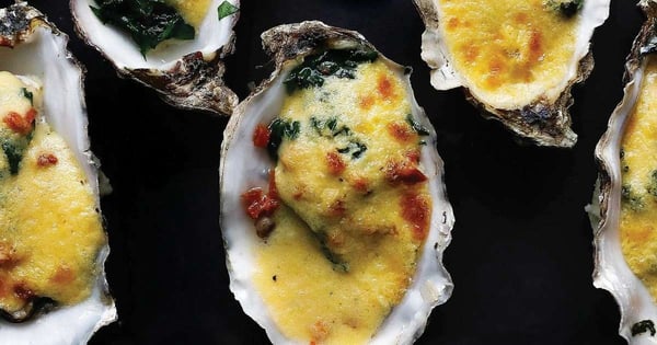 Broiled Oysters with Spinach and Brown Butter Hollandaise